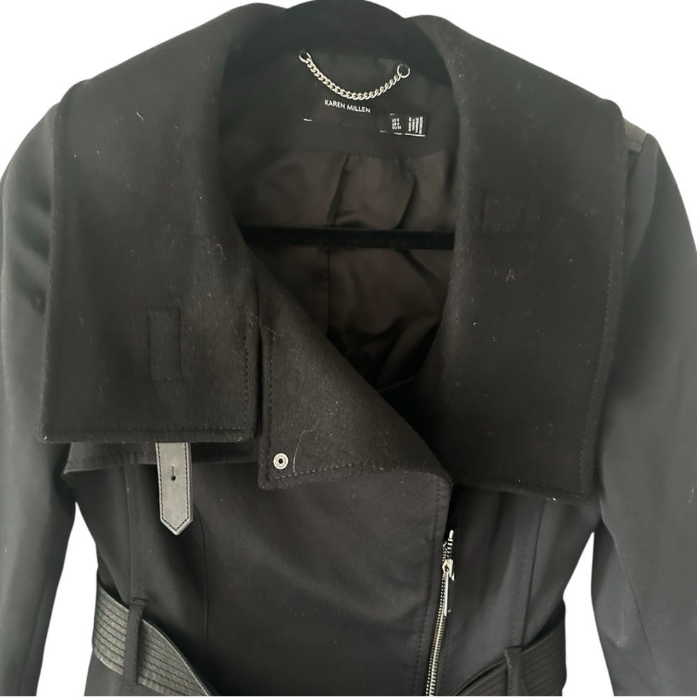 KAREN MILLEN Black Trench Coat Size 4/EU36 - Picture 6 of 9